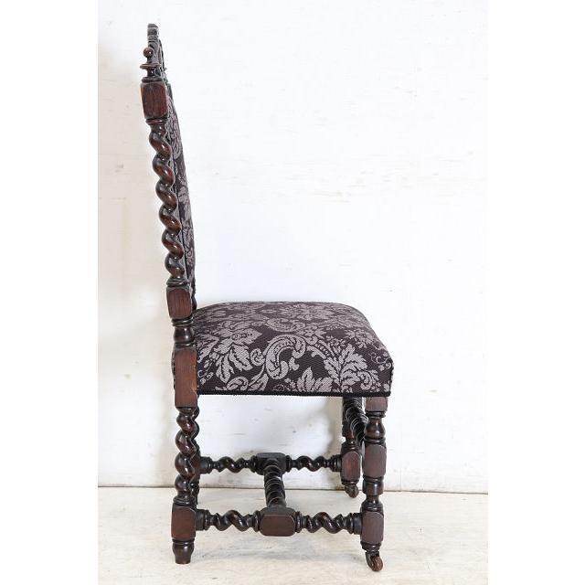 sc-4　1880年代イギリス製アンティーク ビクトリアン ウォルナット カーブド ホールチェア ハイバックチェア 彫刻された椅子 いす イス 送料無料 (B) |  | 19