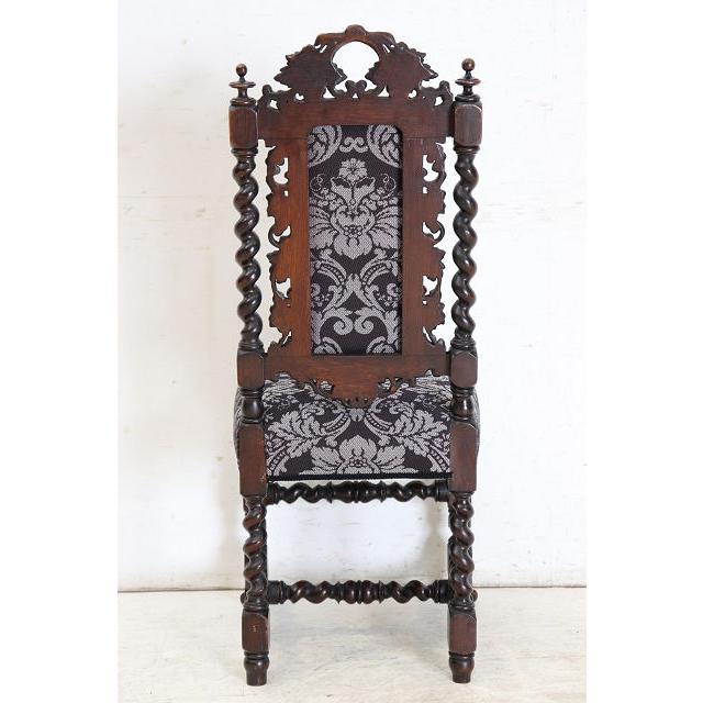 sc-4　1880年代イギリス製アンティーク ビクトリアン ウォルナット カーブド ホールチェア ハイバックチェア 彫刻された椅子 いす イス 送料無料 (B) |  | 20