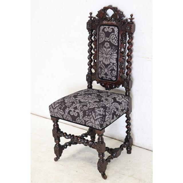 sc-4　1880年代イギリス製アンティーク ビクトリアン ウォルナット カーブド ホールチェア ハイバックチェア 彫刻された椅子 いす イス 送料無料 (B) |  | 02