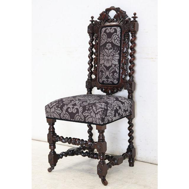 sc-4　1880年代イギリス製アンティーク ビクトリアン ウォルナット カーブド ホールチェア ハイバックチェア 彫刻された椅子 いす イス 送料無料 (B) |  | 04