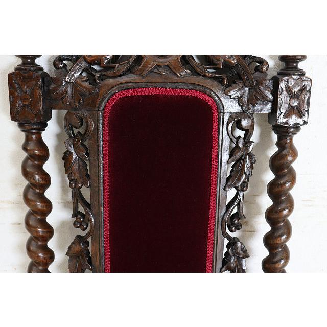 sc-5　1880年代イギリス製アンティーク ビクトリアン ウォルナット カーブド ホールチェア ハイバックチェア サイドチェア 彫刻 椅子 いす イス 送料無料 (D) |  | 10