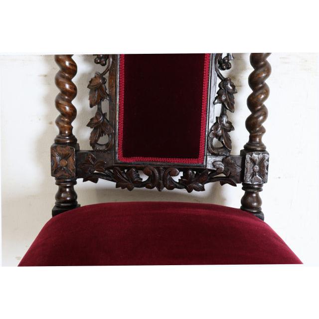 sc-5　1880年代イギリス製アンティーク ビクトリアン ウォルナット カーブド ホールチェア ハイバックチェア サイドチェア 彫刻 椅子 いす イス 送料無料 (D) |  | 12