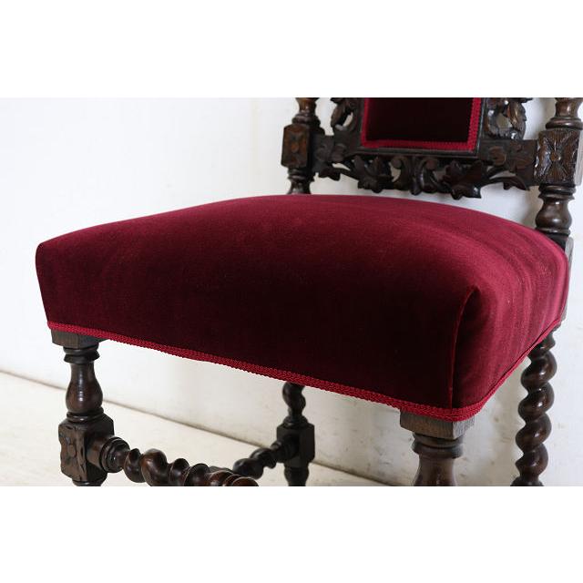 sc-5　1880年代イギリス製アンティーク ビクトリアン ウォルナット カーブド ホールチェア ハイバックチェア サイドチェア 彫刻 椅子 いす イス 送料無料 (D) |  | 14