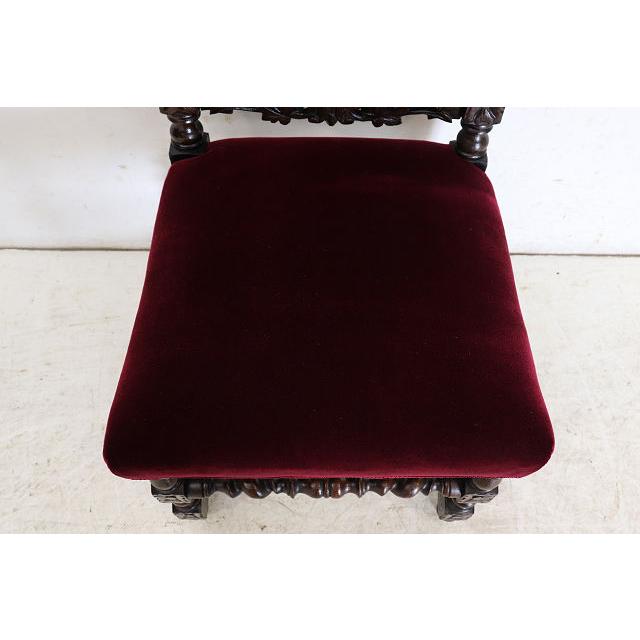 sc-5　1880年代イギリス製アンティーク ビクトリアン ウォルナット カーブド ホールチェア ハイバックチェア サイドチェア 彫刻 椅子 いす イス 送料無料 (D) |  | 08