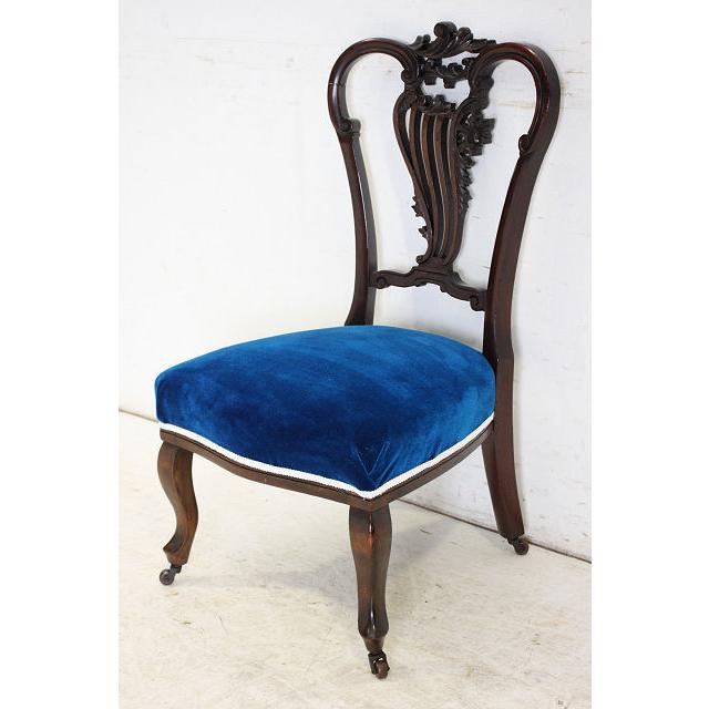 sc-8　1880年代 イギリス製 アンティーク　ビクトリア　マホガニー　ナーシングチェア　椅子　いす　イス｜shellys｜05