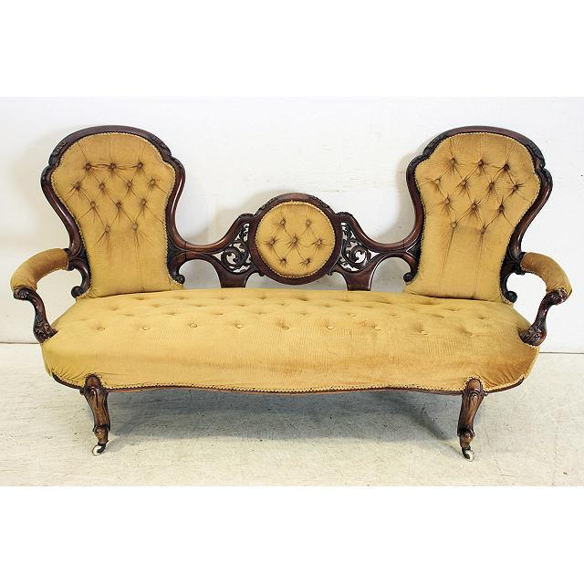 sf-1　1890年代イギリス製アンティーク　ビクトリアン　ウォルナット　ロココスタイル　ダブルエンディッド　ソファ |  | 01