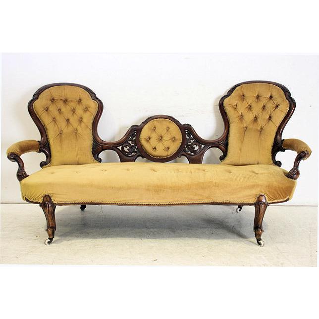 sf-1　1890年代イギリス製アンティーク　ビクトリアン　ウォルナット　ロココスタイル　ダブルエンディッド　ソファ |  | 03