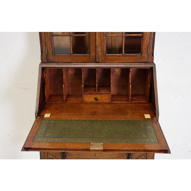 wd-12　1930年代 イギリス製 アンティーク　オーク　ビューローブックケース　本棚付き机　デスク |  | 14