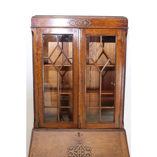 wd-12　1930年代 イギリス製 アンティーク　オーク　ビューローブックケース　本棚付き机　デスク |  | 06