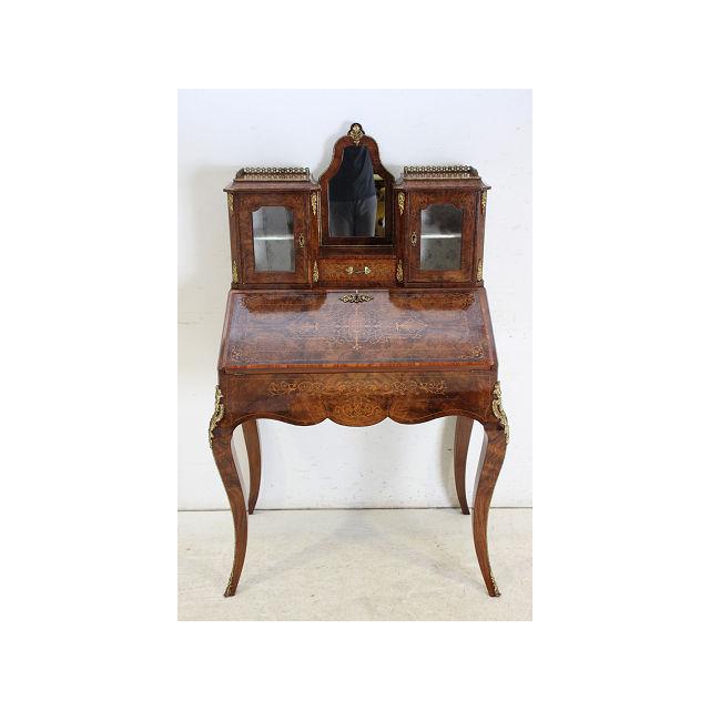 wd-13　1880年代イギリス製アンティーク　ビクトリアン　ウォルナット　ルイ15世スタイル　レディースデスク　ライティングビューロー |  | 01