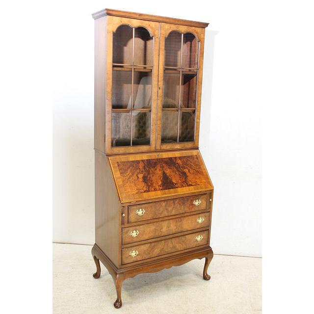 wd-19　1970年代 イギリス製 ビンテージ　ウォルナット　ビューローブックケース　ライティングビューロー　本棚付き机　デスク |  | 17