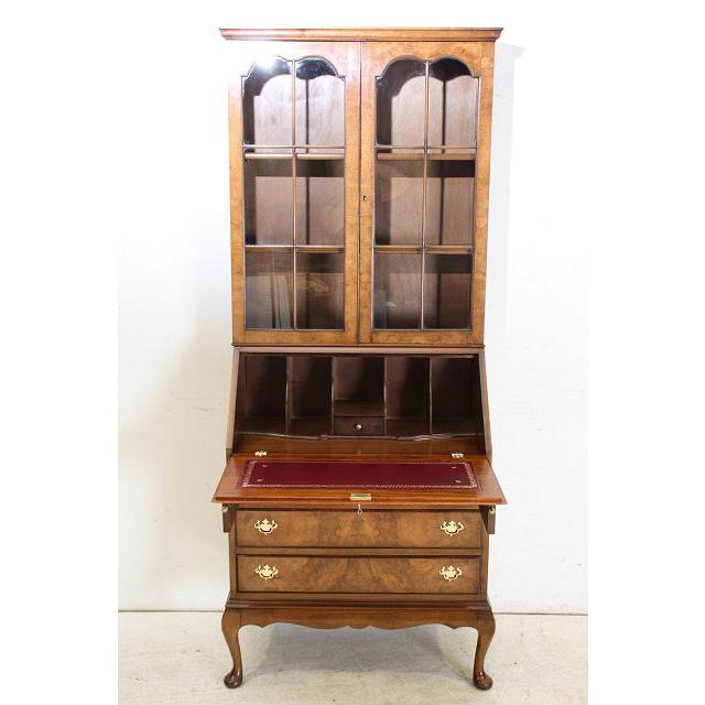 wd-19　1970年代 イギリス製 ビンテージ　ウォルナット　ビューローブックケース　ライティングビューロー　本棚付き机　デスク |  | 05