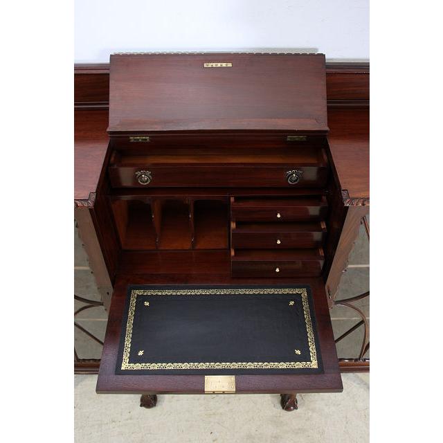 wd-2　1920年代 イギリス製 アンティーク　マホガニー　チッペンデールスタイル　サイドバイサイド　デスク　ライティングビューロー |  | 11