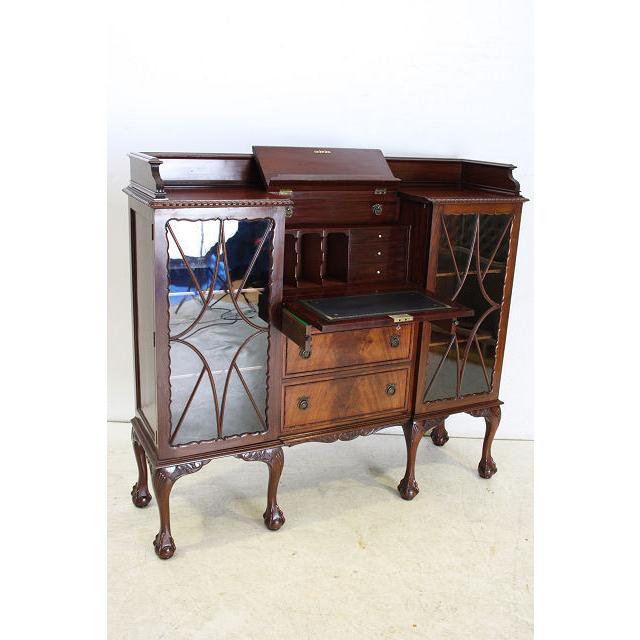 wd-2　1920年代 イギリス製 アンティーク　マホガニー　チッペンデールスタイル　サイドバイサイド　デスク　ライティングビューロー |  | 18