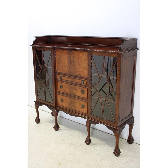 wd-2　1920年代 イギリス製 アンティーク　マホガニー　チッペンデールスタイル　サイドバイサイド　デスク　ライティングビューロー |  | 02