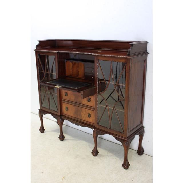 wd-2　1920年代 イギリス製 アンティーク　マホガニー　チッペンデールスタイル　サイドバイサイド　デスク　ライティングビューロー |  | 04