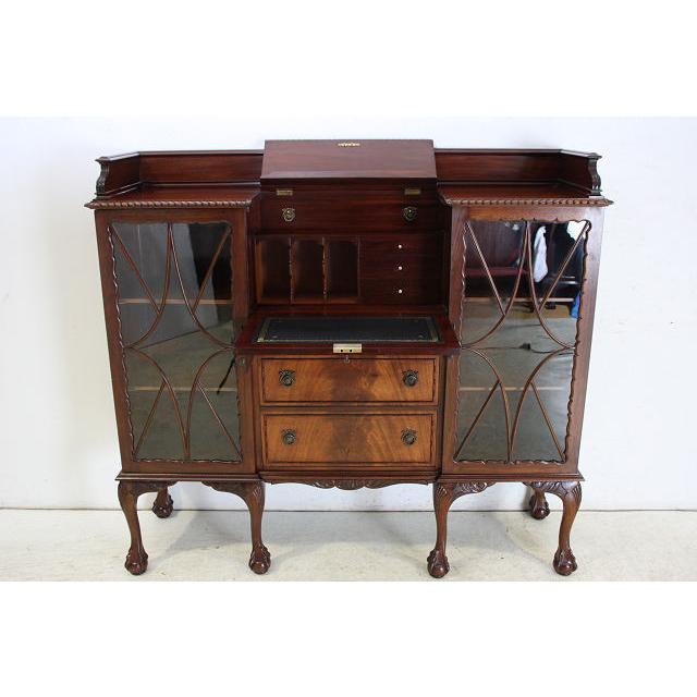 wd-2　1920年代 イギリス製 アンティーク　マホガニー　チッペンデールスタイル　サイドバイサイド　デスク　ライティングビューロー |  | 06