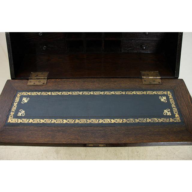 wd-9　1880年代 イギリス製 アンティーク　ビクトリアン　オーク　グリーンマン　ライティングビューロー　デスク |  | 10