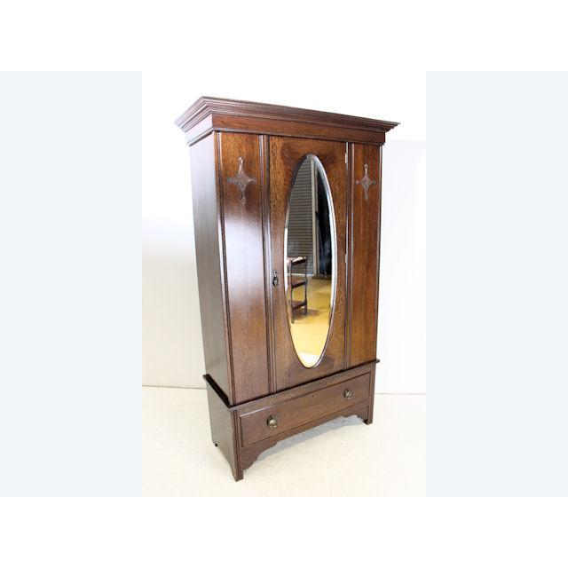 wr-11　1920年代イギリス製アンティーク オーク　ミラー付き　シングルドア　ワードローブ　洋服タンス |  | 05