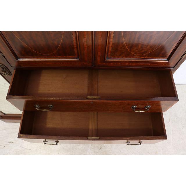 wr-1　1910年代イギリス製アンティーク　エドワーディアン　マホガニー　ミラー付き　インレイド　ワードローブ　衣装タンス　クローゼット |  | 10