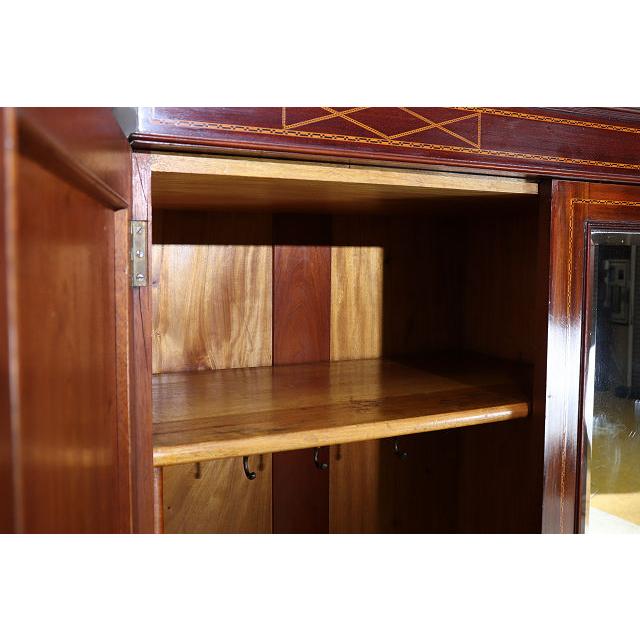 wr-3　1910年代イギリス製アンティーク　エドワーディアン　マホガニー　ミラー付き　インレイド　ワードローブ　衣装タンス　クローゼット |  | 10