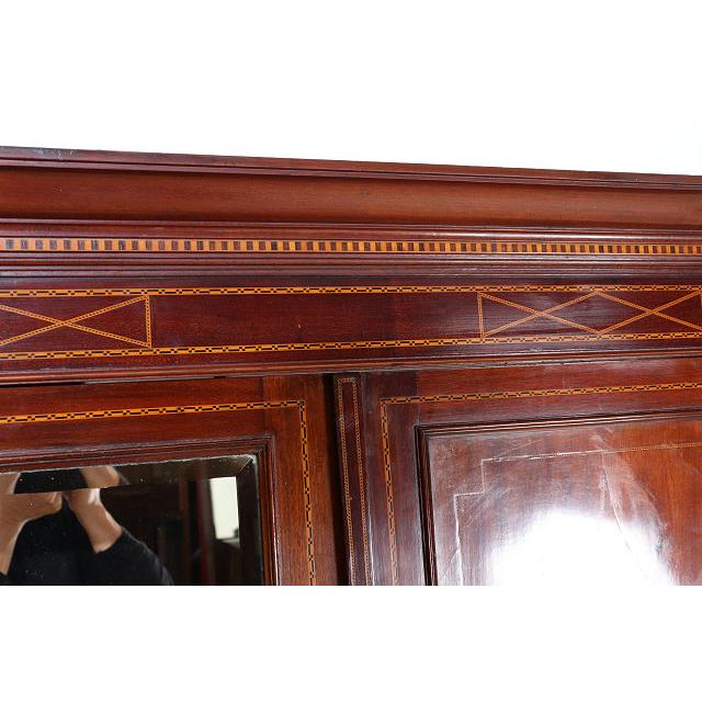 wr-3　1910年代イギリス製アンティーク　エドワーディアン　マホガニー　ミラー付き　インレイド　ワードローブ　衣装タンス　クローゼット |  | 14
