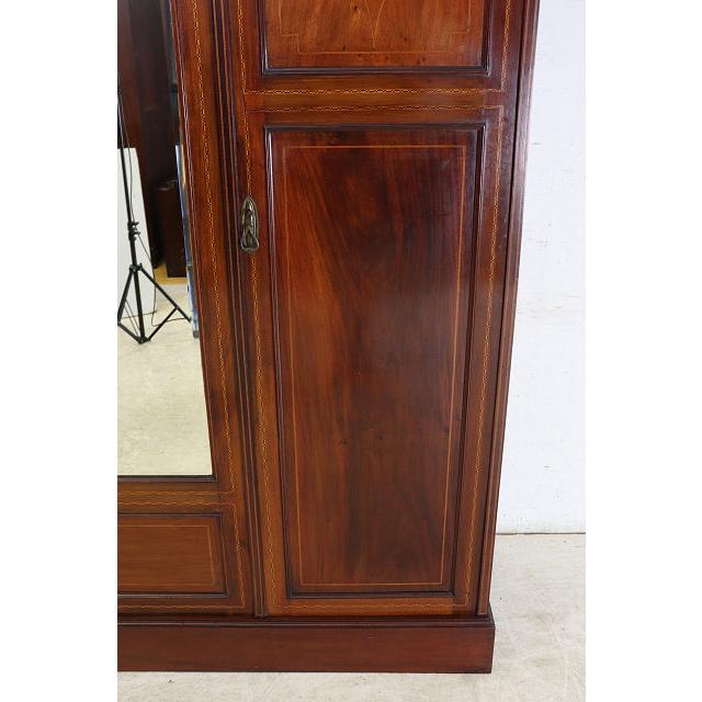wr-3　1910年代イギリス製アンティーク　エドワーディアン　マホガニー　ミラー付き　インレイド　ワードローブ　衣装タンス　クローゼット |  | 16