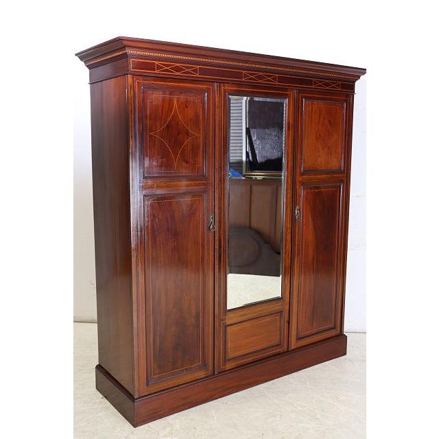 wr-3　1910年代イギリス製アンティーク　エドワーディアン　マホガニー　ミラー付き　インレイド　ワードローブ　衣装タンス　クローゼット |  | 18