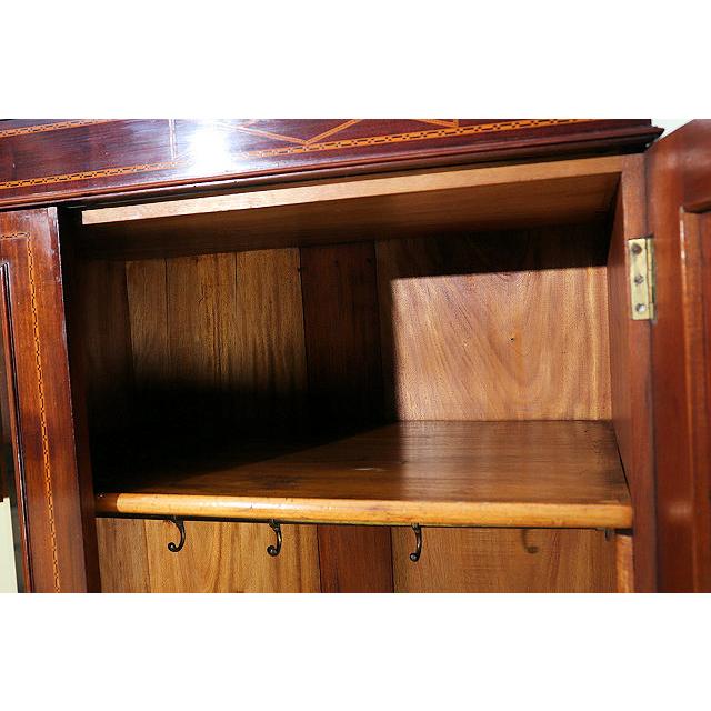 wr-3　1910年代イギリス製アンティーク　エドワーディアン　マホガニー　ミラー付き　インレイド　ワードローブ　衣装タンス　クローゼット |  | 09