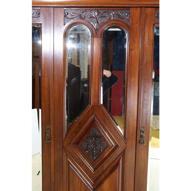 wr-4　1890年代イギリス製アンティーク　ビクトリアン　マホガニー　ミラー付き　2ドア　彫刻　ワードローブ　衣装タンス　クローゼット |  | 16