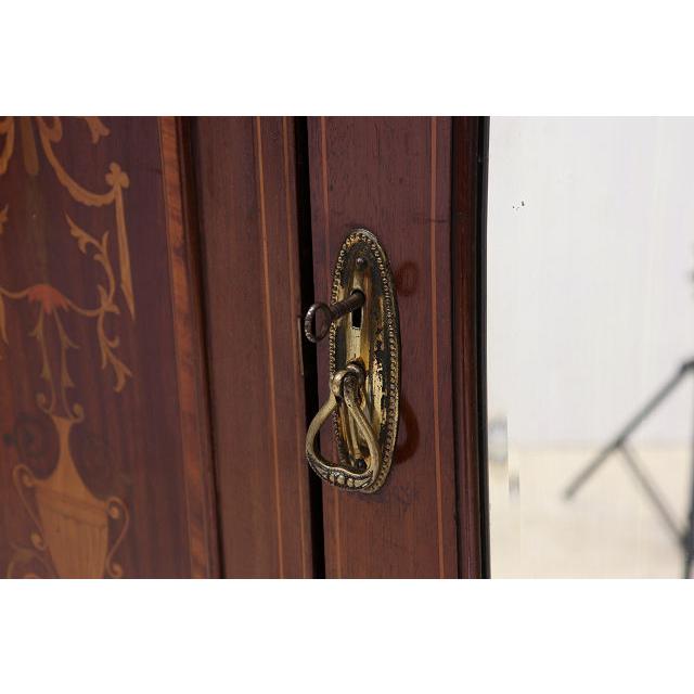 wr-5　1910年代イギリス製アンティーク エドワーディアン マホガニー ミラー付き 象嵌細工 ワードローブ 衣装タンス クローゼット 衣類収納 送料無料 |  | 11