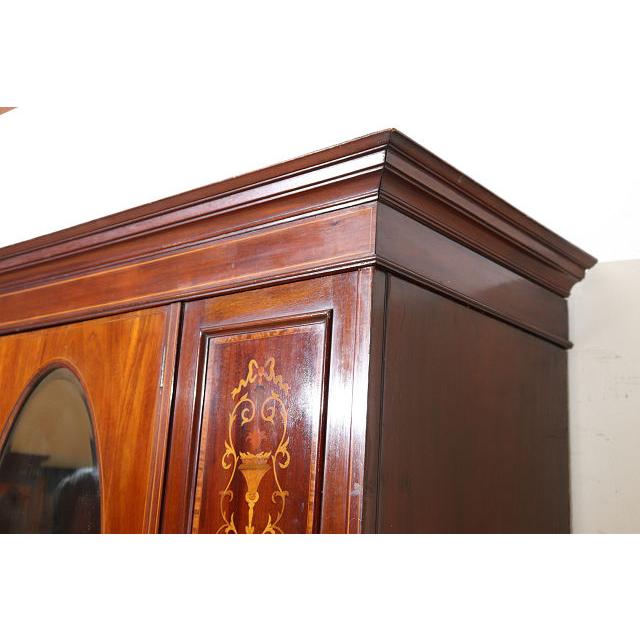 wr-5　1910年代イギリス製アンティーク エドワーディアン マホガニー ミラー付き 象嵌細工 ワードローブ 衣装タンス クローゼット 衣類収納 送料無料 |  | 16