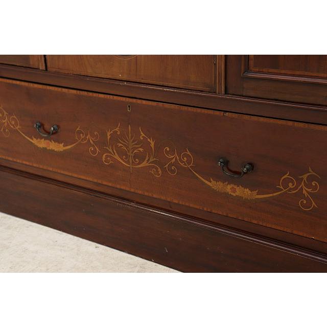 wr-5　1910年代イギリス製アンティーク エドワーディアン マホガニー ミラー付き 象嵌細工 ワードローブ 衣装タンス クローゼット 衣類収納 送料無料 |  | 09