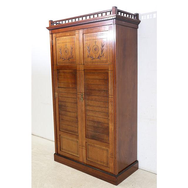 wr-6　1910年代 イギリス製アンティーク エルム アーツアンドクラフト ワードローブ クローゼット 衣装タンス 衣類収納 送料無料 |  | 02