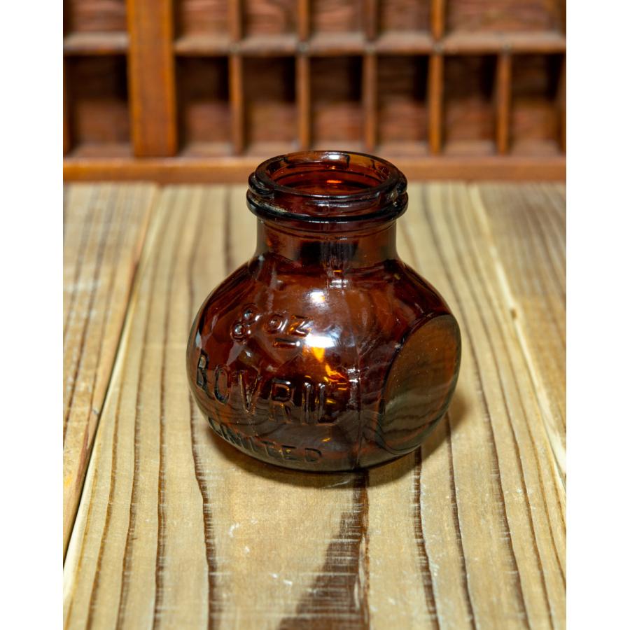 イギリスアンティーク BOVRIL ボブリル アンバー ガラス瓶 ボトル