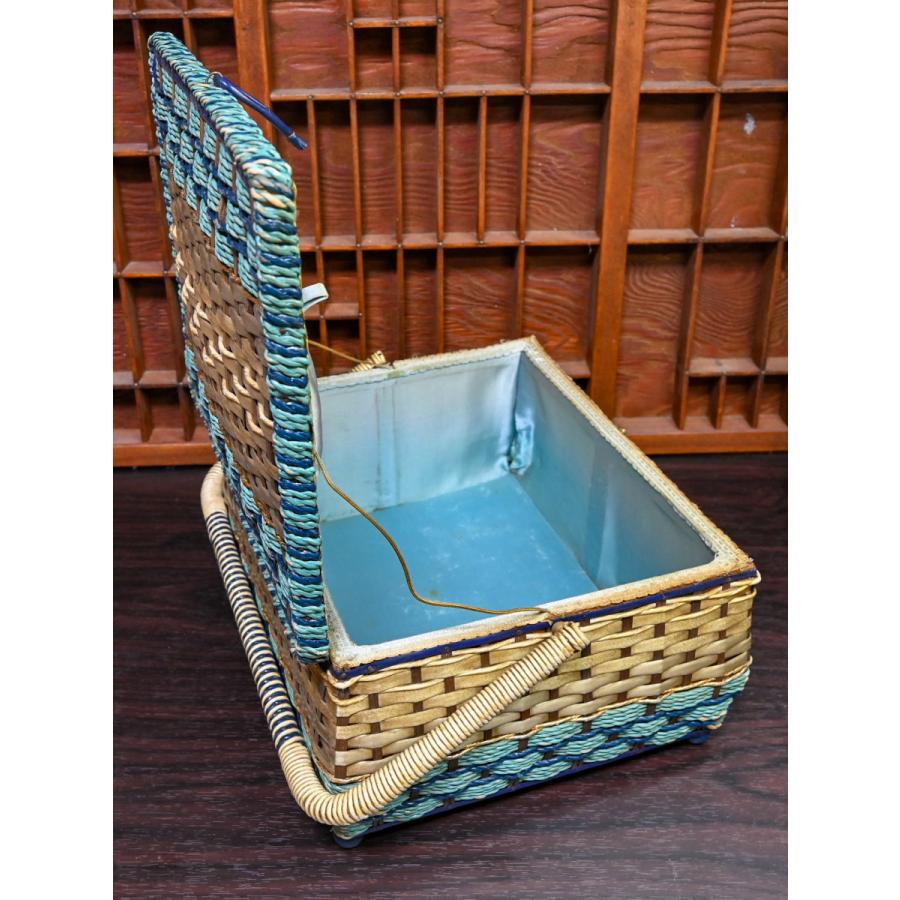 フランス ブロカント アンティーク ソーイングボックス バスケット