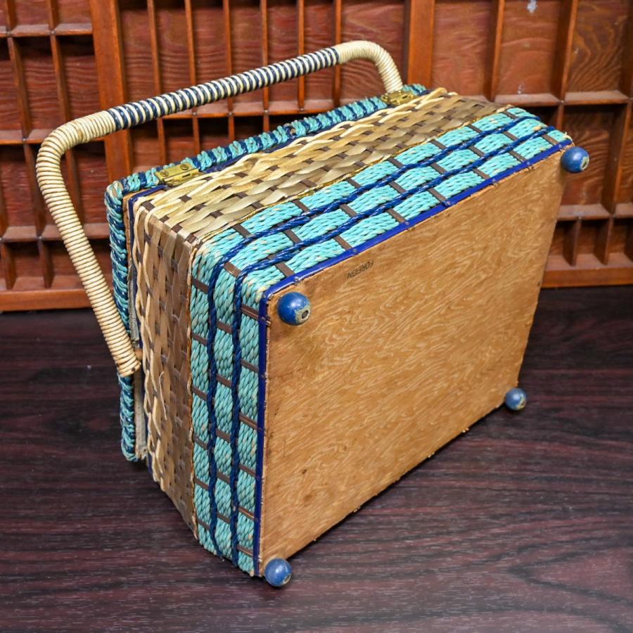 フランス ブロカント アンティーク ソーイングボックス バスケット