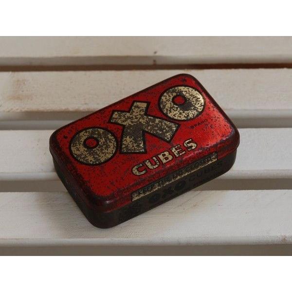 OXO オクソ缶 ヴィンテージ ブリキ 缶 TIN アンティーク レトロ 小物入れ イギリス｜shenleymarket