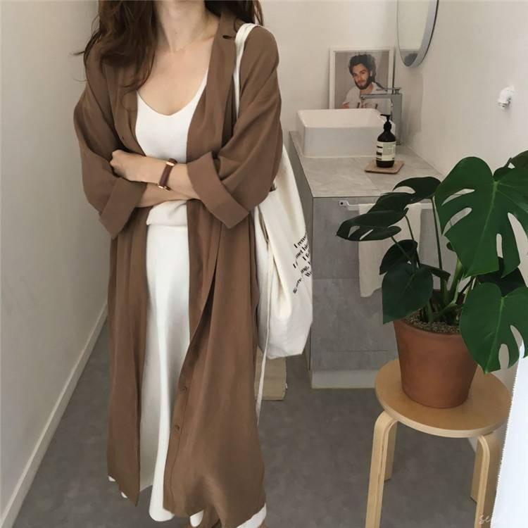 レディース ロングカーディガン シャツワンピース 長袖 2way オフィスカジュアル Ss0190 Sheratan 通販 Yahoo ショッピング