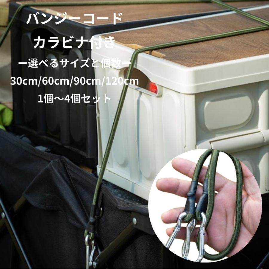 ゴムバンド フック付き 長さ90cm 太さ8mm カラビナ 荷物固定 バンジー