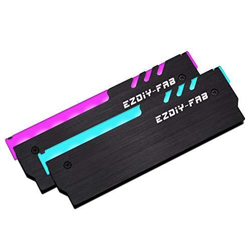 EZDIY-FAB 12V RGB 市場 RAM 冷却 メモリヒートシンク 2本1セット オーラシンクAura Sy LED機能搭載- 爆買いセール 黒い