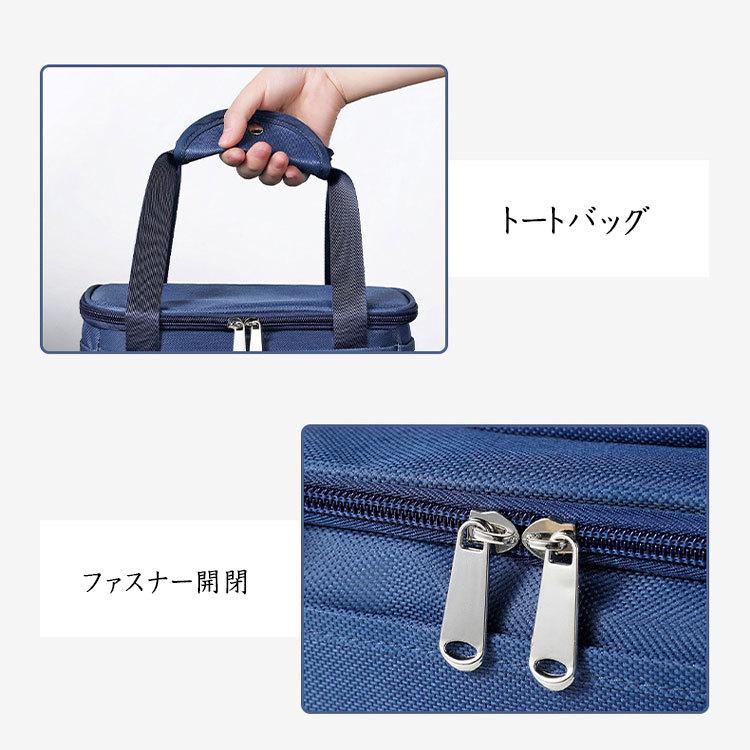 ランチバッグ トートバッグ スクエア型 保温バッグ 保冷バッグ お弁当バッグ 29ｃｍ×22ｃｍ×20ｃｍ 大きめ 多収納 ファスナー開閉 表地防水ナイロン｜sherrockstyle｜12