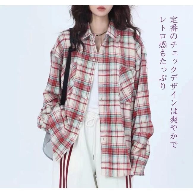 シャツ レディース トップス チェックシャツ ブラウス ネルシャツ 長袖