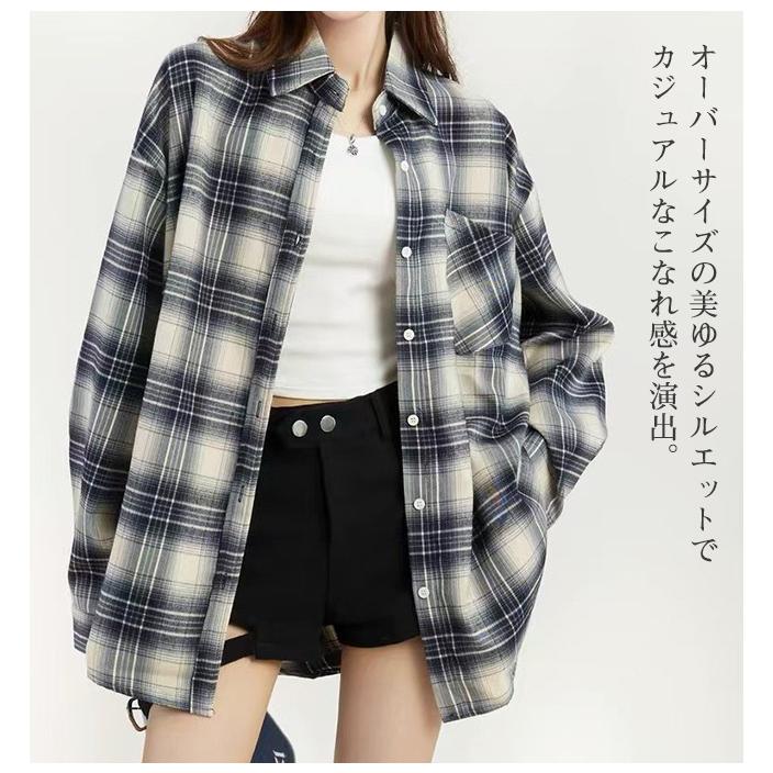 シャツ レディース トップス チェックシャツ ブラウス ネルシャツ 長袖
