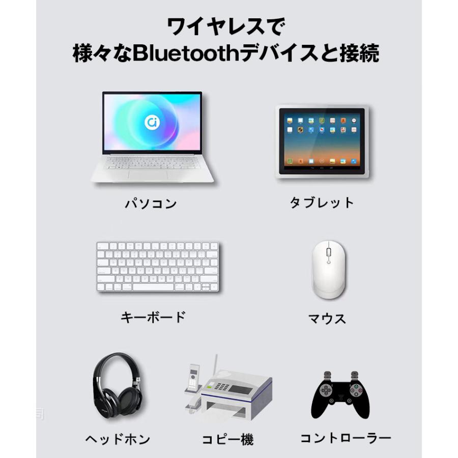 Bluetooth 5.3 USB アダプター 2個セット レシーバー 子機 コントローラー マウス 送信機 超小型 ブルートゥース  ワイヤレス ミニマリスト｜sheruby-web｜06