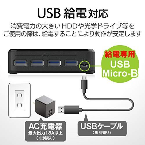 エレコム USB切替器 PC→4ポート USB3.0→4ポート 手元スイッチ