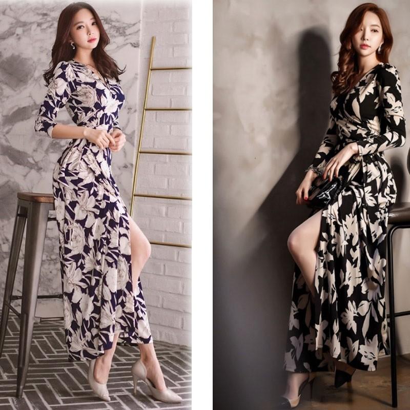 ロング ワンピース 長袖 前開き ドレス マキシ丈 リゾートワンピース 結婚式 お呼ばれ 送料無料 G Shiawase Clothes 通販 Yahoo ショッピング