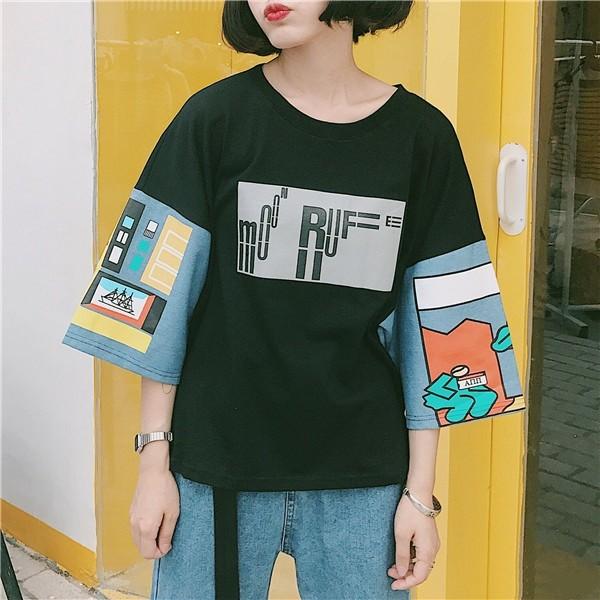 レディース トップス 春夏 七分袖 Tシャツ 個性的 奇抜 Pop 原宿系 ファッション 送料無料 G Shiawase Clothes 通販 Yahoo ショッピング