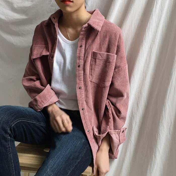 コーデュロイシャツ トップス シャツ カーディガン 羽織 重ね着コーデ 羽織コーデ ベージュ 送料無料 G Shiawase Clothes 通販 Yahoo ショッピング