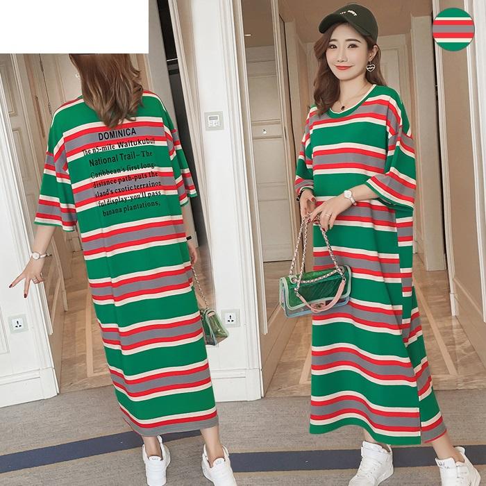 トリコロール ボーダー 半袖 ワンピース Tシャツ ワンピ トップス カットソー ロゴ ロング丈 送料無料 G Shiawase Clothes 通販 Yahoo ショッピング